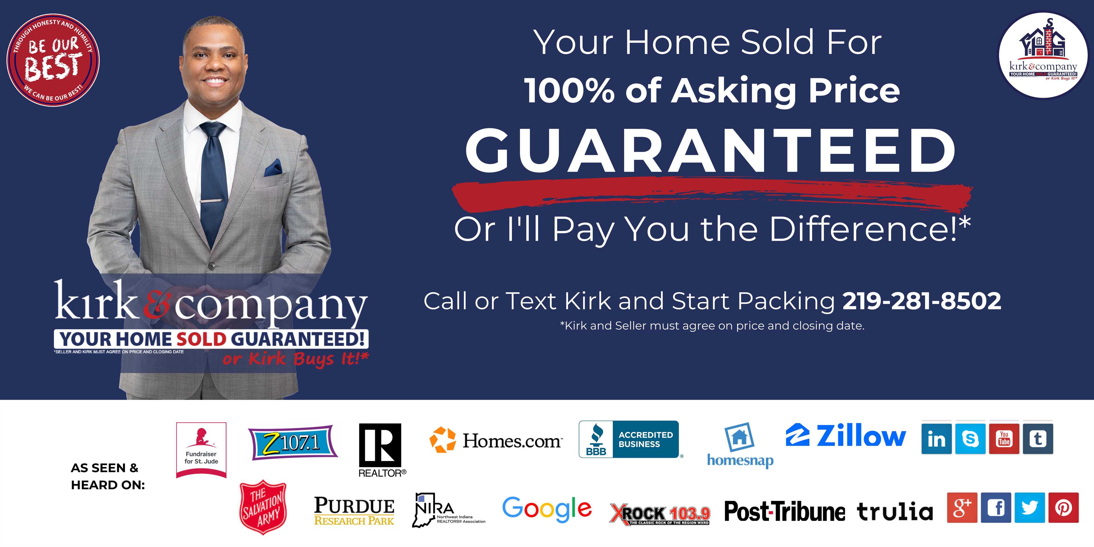 Your Home Sold at 100% of Asking Price or I Pay You the Difference 